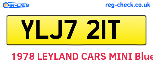 YLJ721T are the vehicle registration plates.
