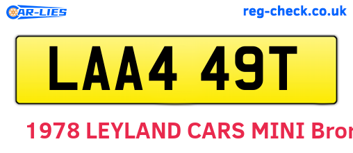 LAA449T are the vehicle registration plates.