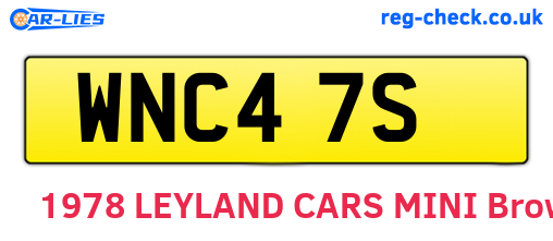 WNC47S are the vehicle registration plates.