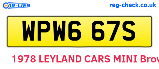 WPW667S are the vehicle registration plates.