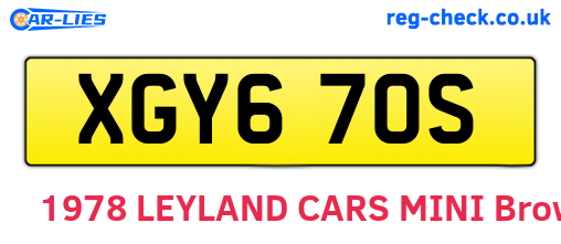 XGY670S are the vehicle registration plates.