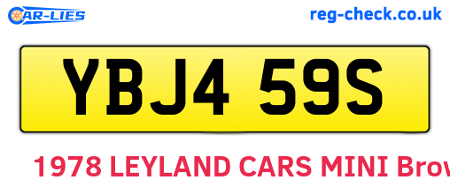 YBJ459S are the vehicle registration plates.