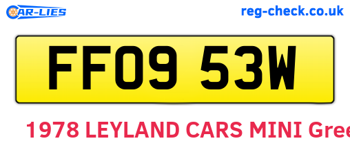 FFO953W are the vehicle registration plates.