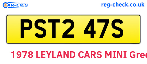 PST247S are the vehicle registration plates.