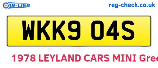 WKK904S are the vehicle registration plates.