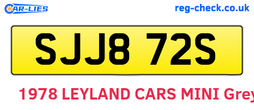 SJJ872S are the vehicle registration plates.