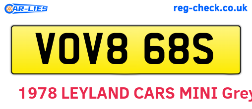VOV868S are the vehicle registration plates.