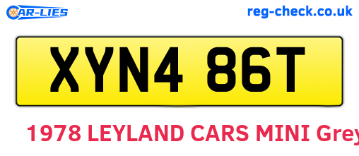 XYN486T are the vehicle registration plates.