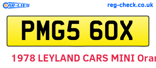 PMG560X are the vehicle registration plates.