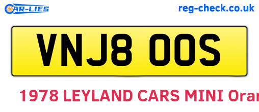 VNJ800S are the vehicle registration plates.