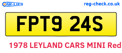 FPT924S are the vehicle registration plates.