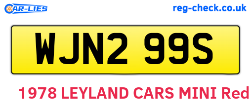 WJN299S are the vehicle registration plates.