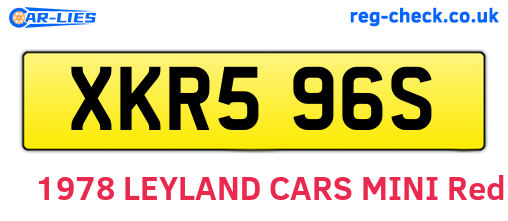 XKR596S are the vehicle registration plates.