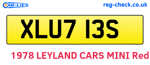 XLU713S are the vehicle registration plates.