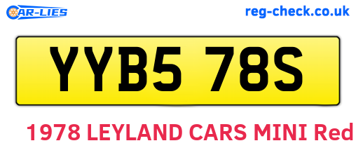 YYB578S are the vehicle registration plates.
