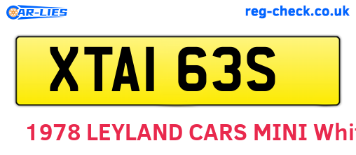 XTA163S are the vehicle registration plates.