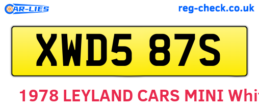 XWD587S are the vehicle registration plates.