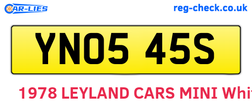 YNO545S are the vehicle registration plates.