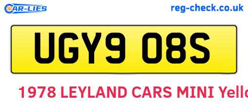 UGY908S are the vehicle registration plates.
