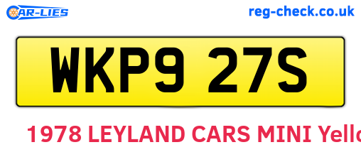 WKP927S are the vehicle registration plates.