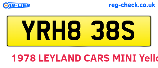 YRH838S are the vehicle registration plates.