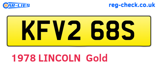 KFV268S are the vehicle registration plates.