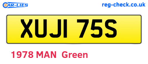 XUJ175S are the vehicle registration plates.