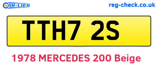 TTH72S are the vehicle registration plates.