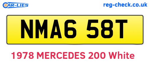 NMA658T are the vehicle registration plates.