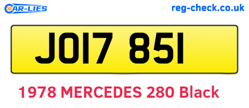 JOI7851 are the vehicle registration plates.