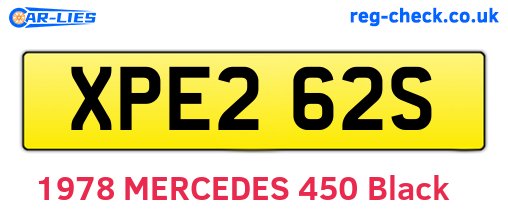 XPE262S are the vehicle registration plates.