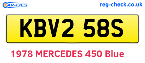 KBV258S are the vehicle registration plates.
