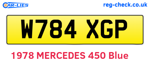 W784XGP are the vehicle registration plates.