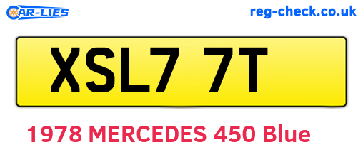 XSL77T are the vehicle registration plates.