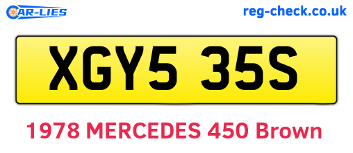 XGY535S are the vehicle registration plates.