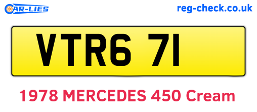 VTR671 are the vehicle registration plates.