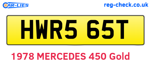 HWR565T are the vehicle registration plates.