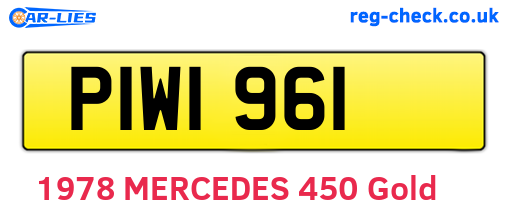 PIW1961 are the vehicle registration plates.