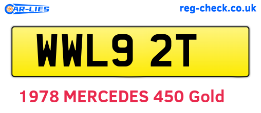 WWL92T are the vehicle registration plates.