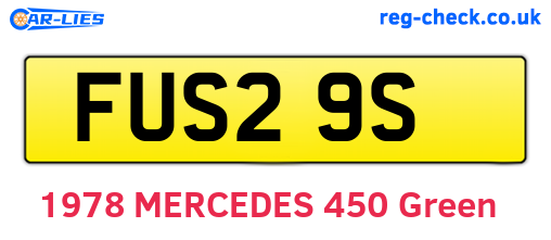 FUS29S are the vehicle registration plates.