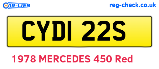 CYD122S are the vehicle registration plates.