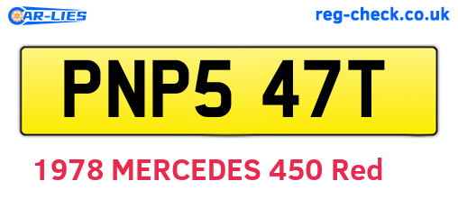 PNP547T are the vehicle registration plates.