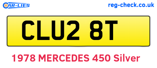 CLU28T are the vehicle registration plates.
