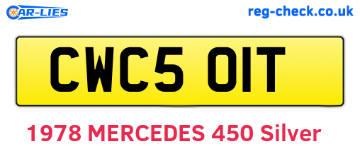 CWC501T are the vehicle registration plates.