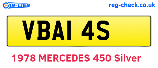 VBA14S are the vehicle registration plates.