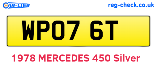 WPO76T are the vehicle registration plates.