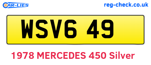 WSV649 are the vehicle registration plates.