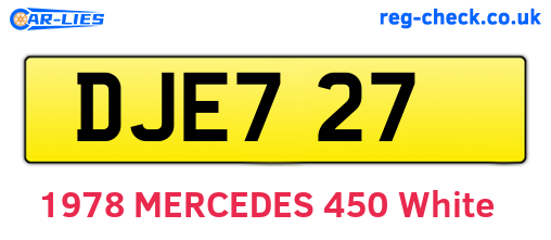DJE727 are the vehicle registration plates.