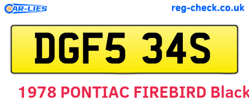 DGF534S are the vehicle registration plates.
