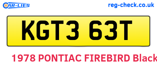 KGT363T are the vehicle registration plates.